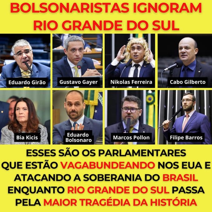Quem são parlamentares bolsonaristas que estão nos EUA enquanto o RS vive tragédia