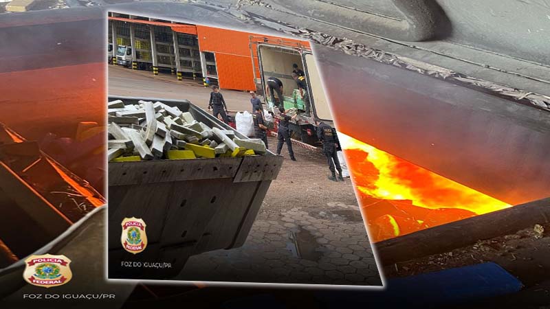 PF incinera mais de 9,5 toneladas de drogas na tríplice fronteira.