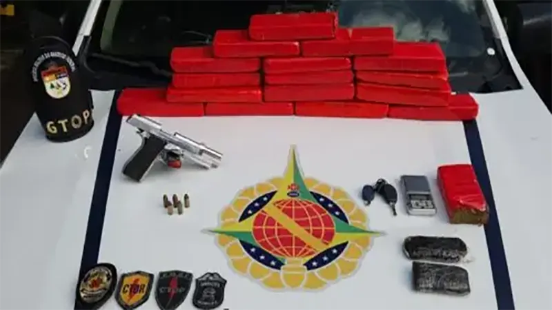 PMDF apreende drogas e arma após confronto com traficante armado na Capoeira do Bálsamo