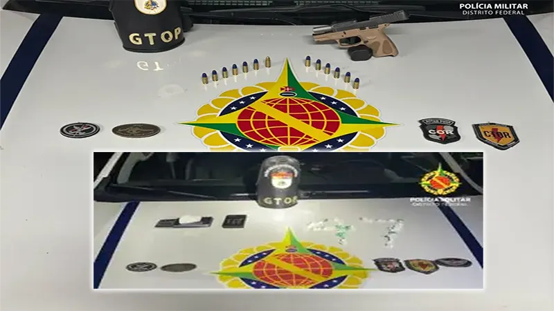 PMDF realiza prisões e apreensões por tráfico de drogas e porte ilegal de arma no Riacho Fundo II e Recanto das Emas