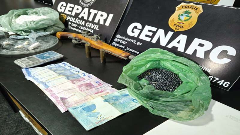Polícia Civil prende dupla por usar distribuidora de bebidas de fachada para vender drogas, em Luziânia