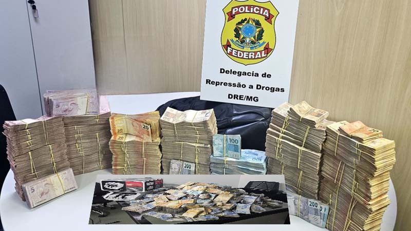 PF apreende meio milhão de reais em operação contra o tráfico de drogas em Minas Gerais