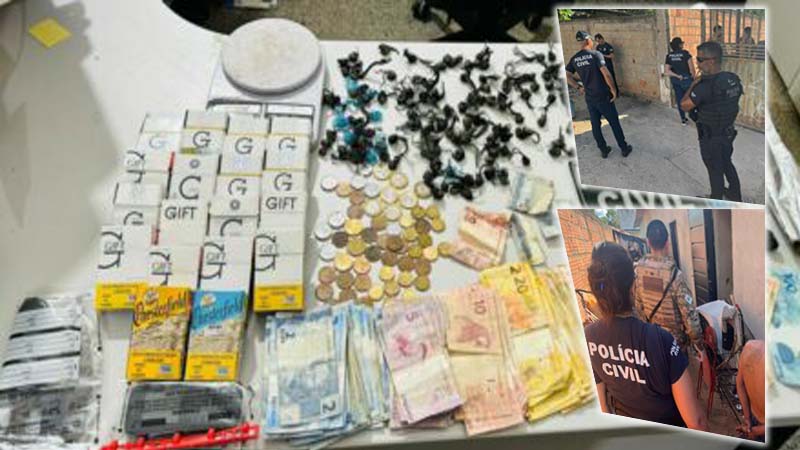 Polícia Civil cumpre mandado de busca e localiza drogas e dinheiro em residência de Padre Bernardo