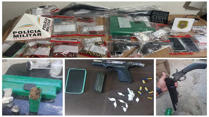 PCMG apreende armas e drogas durante operação em Conselheiro Pena