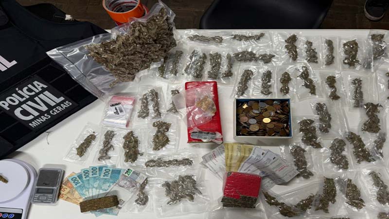 Mais de 30 quilos de drogas são apreendidos pela PCMG em ação com a PF
