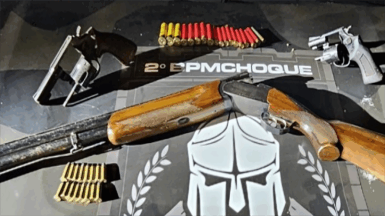 PMGO – 2º BPM choque,  apreende armas de fogo e recaptura foragido