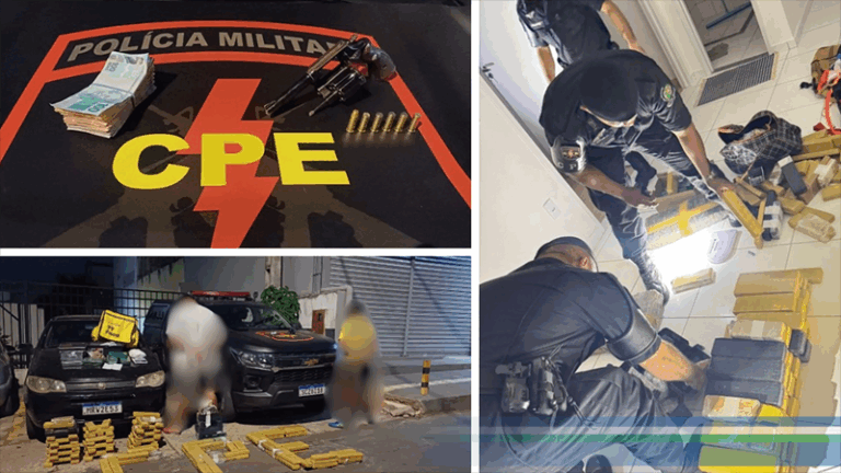 PMGO CPE de Aparecida de Goiânia apreende mais de 100 kg de drogas e arma de fogo