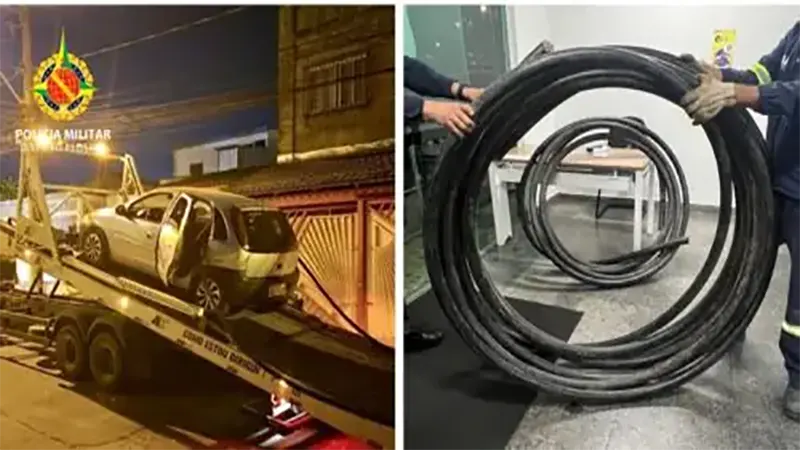 Homem é preso pela PMDF furtando cabos de transmissão em Samambaia