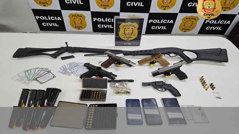 31ª DP apreende arsenal de armas de fogo de uso restrito em Planaltina