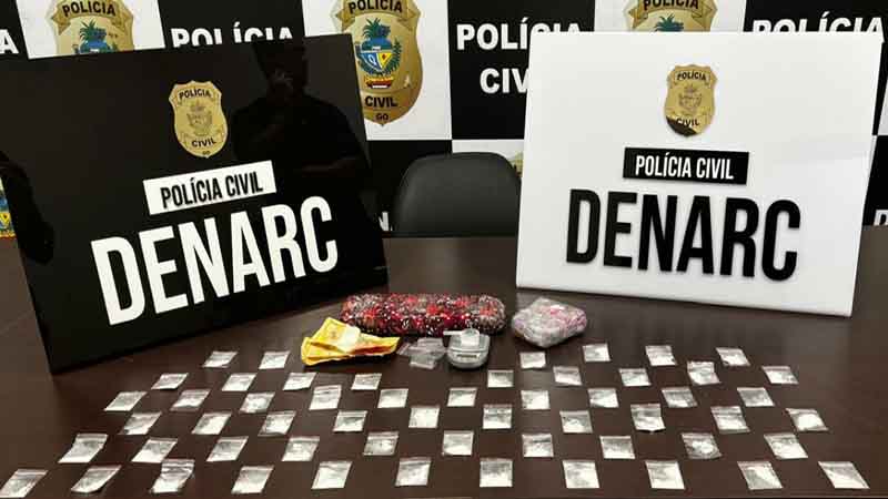 PCGO prende traficante em flagrante com diversas porções de drogas embaladas para a venda em Goiânia