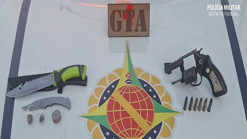 PMDF prende homem por porte ilegal de arma de fogo e apreende drogas em São Sebastião