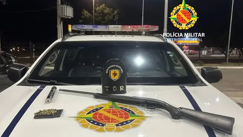 PMDF apreende espingarda e silenciador na Fercal