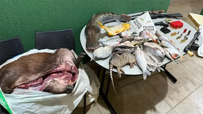 PMMG Unaí – Três homens foram presos pela prática de caça e pesca ilegal