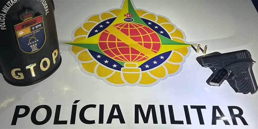 Polícia Militar apreende pistola e munições em ação no QNN 17
