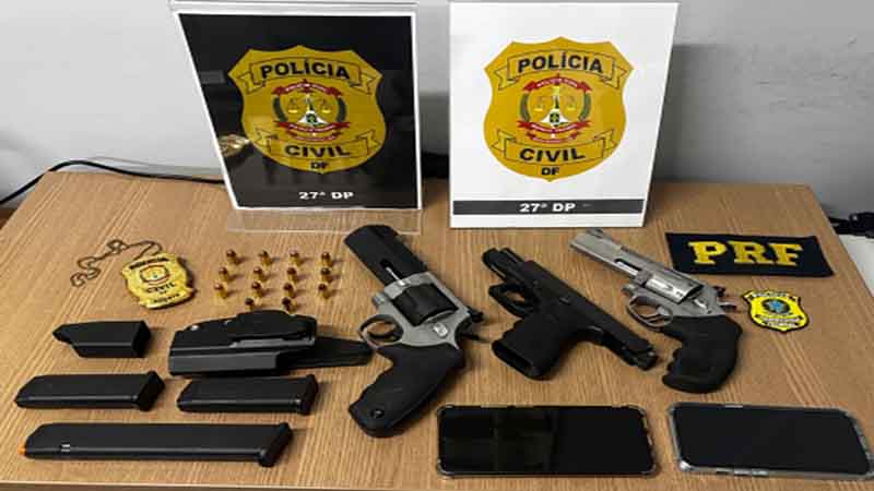 PCDF prende casal de faccionados que traziam armas de fogo para o DF