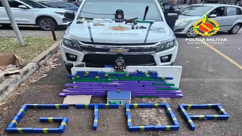 PMDF prende traficantes, arma e aproximadamente 100kg de maconha em Santa Maria