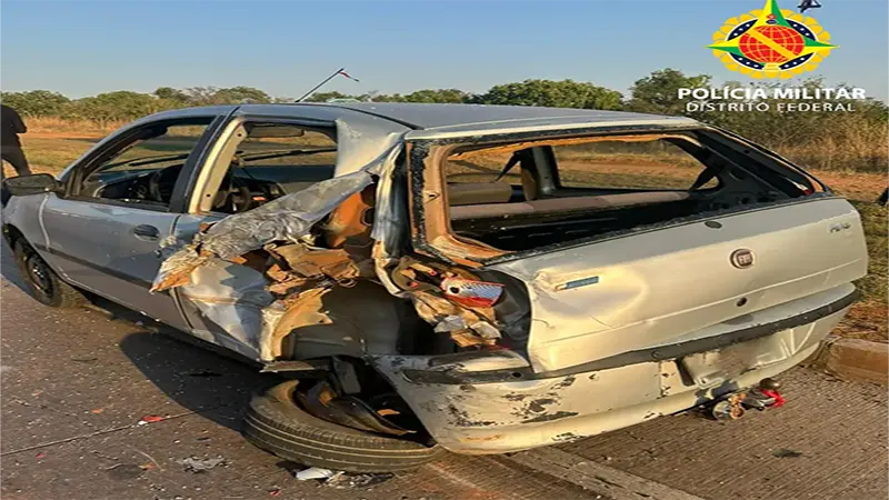 PMDF prende motorista inabilitado e com 0,70 mg/l de álcool após colisão na DF-095