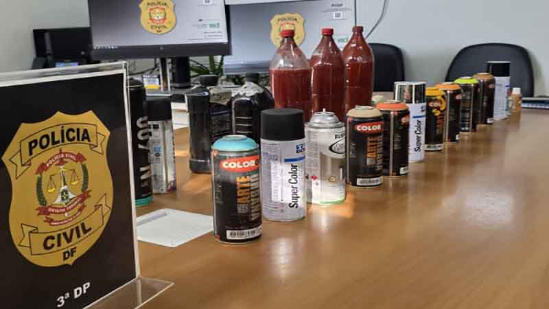 PCDF desarticula grupo responsável por pichações em prédios públicos e monumentos de Brasília