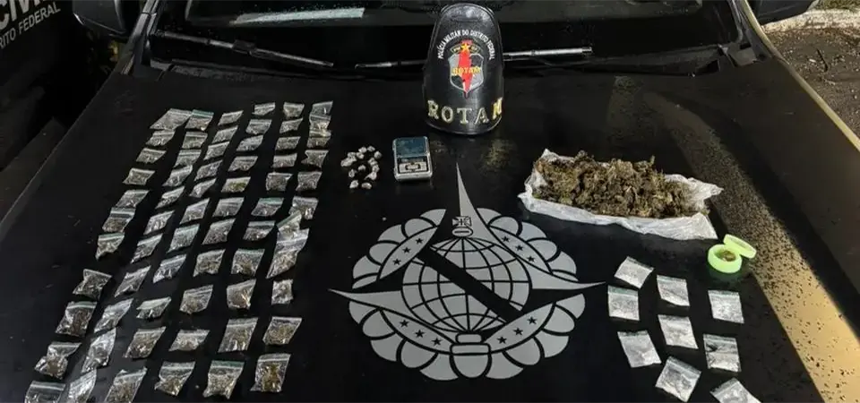 PMDF apreende grande quantidade de drogas em Santa Maria e prende suspeito de tráfico