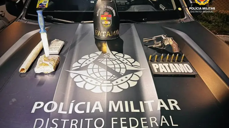 BPChoque apreende arma de fogo e entorpecentes no Recanto das Emas