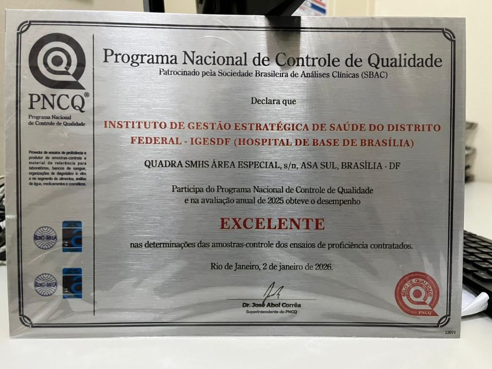 Laboratório Clínico do Hospital de Base mantém nível de excelência pelo sexto ano consecutivo