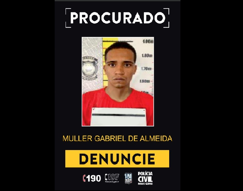 PCMG Foragido da Justiça é procurado pela polícia por crime em Sabará