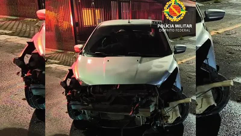 Homem embriagado é preso pela PMDF no Núcleo Bandeirante após bater o carro em muro e fugir
