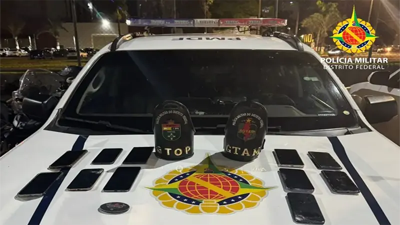 PMDF prende pai, mãe e filho com 12 celulares furtados durante Carnaval no Plano Piloto