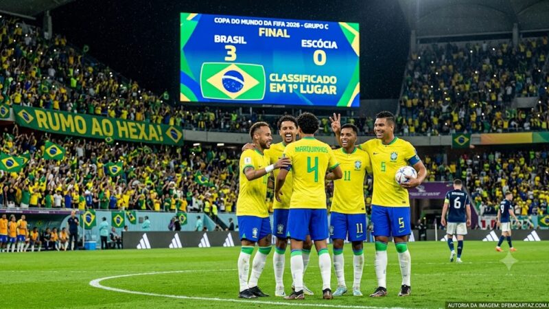Brasil domina Escócia, vence por 3 a 0 e avança na Copa do Mundo como líder do grupo
