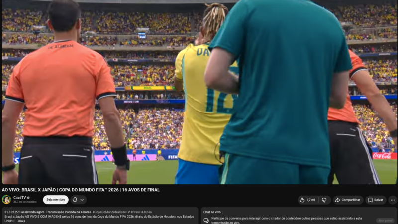 CazéTV atinge recorde de mais de 21 milhões de acessos simultâneos