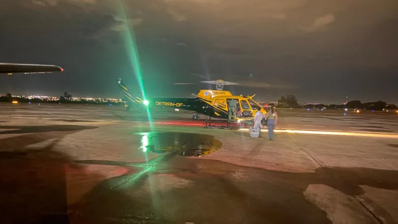 Aeronave do Detran-DF faz mais uma missão de transporte de coração para transplante