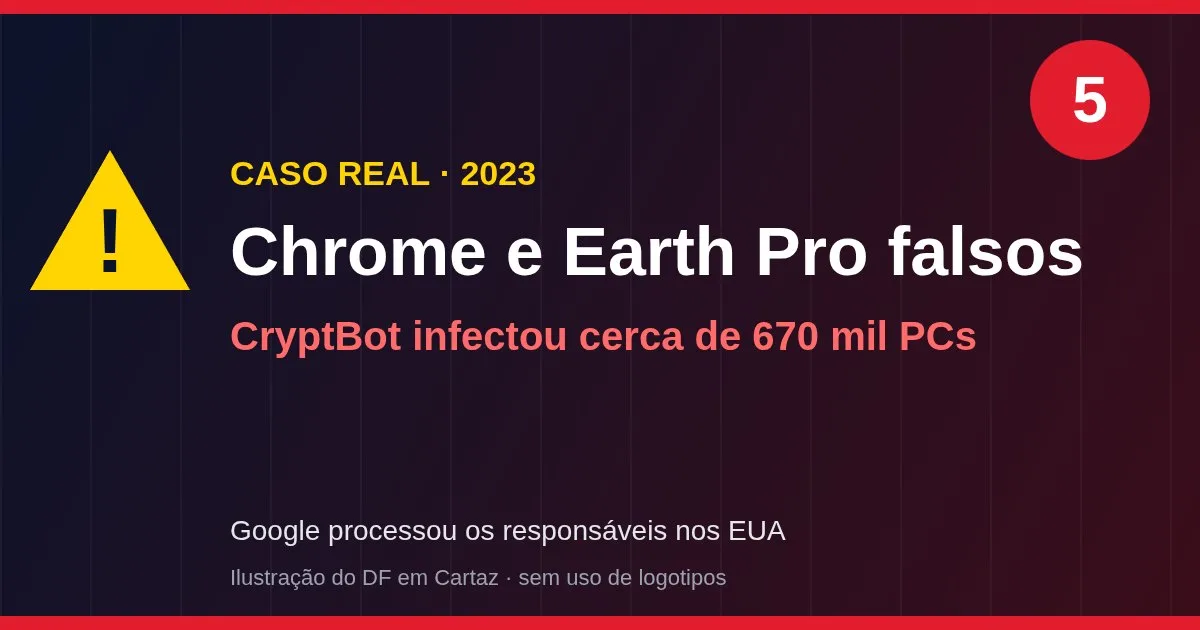 Chrome e Google Earth Pro falsos com CryptBot