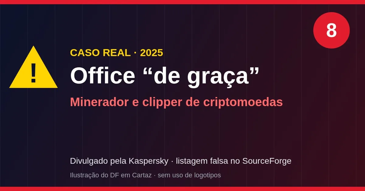 Office pirata com minerador e clipper de criptomoedas
