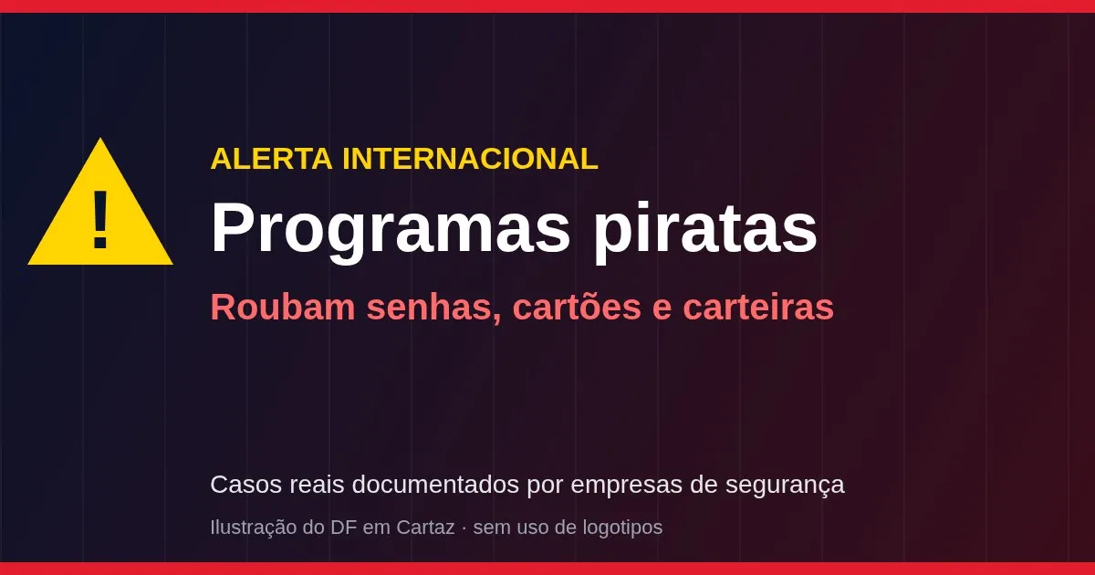ALERTA INTERNACIONAL: 8 programas piratas que roubaram senhas, cartões e carteiras de criptomoedas — não caia nessa armadilha