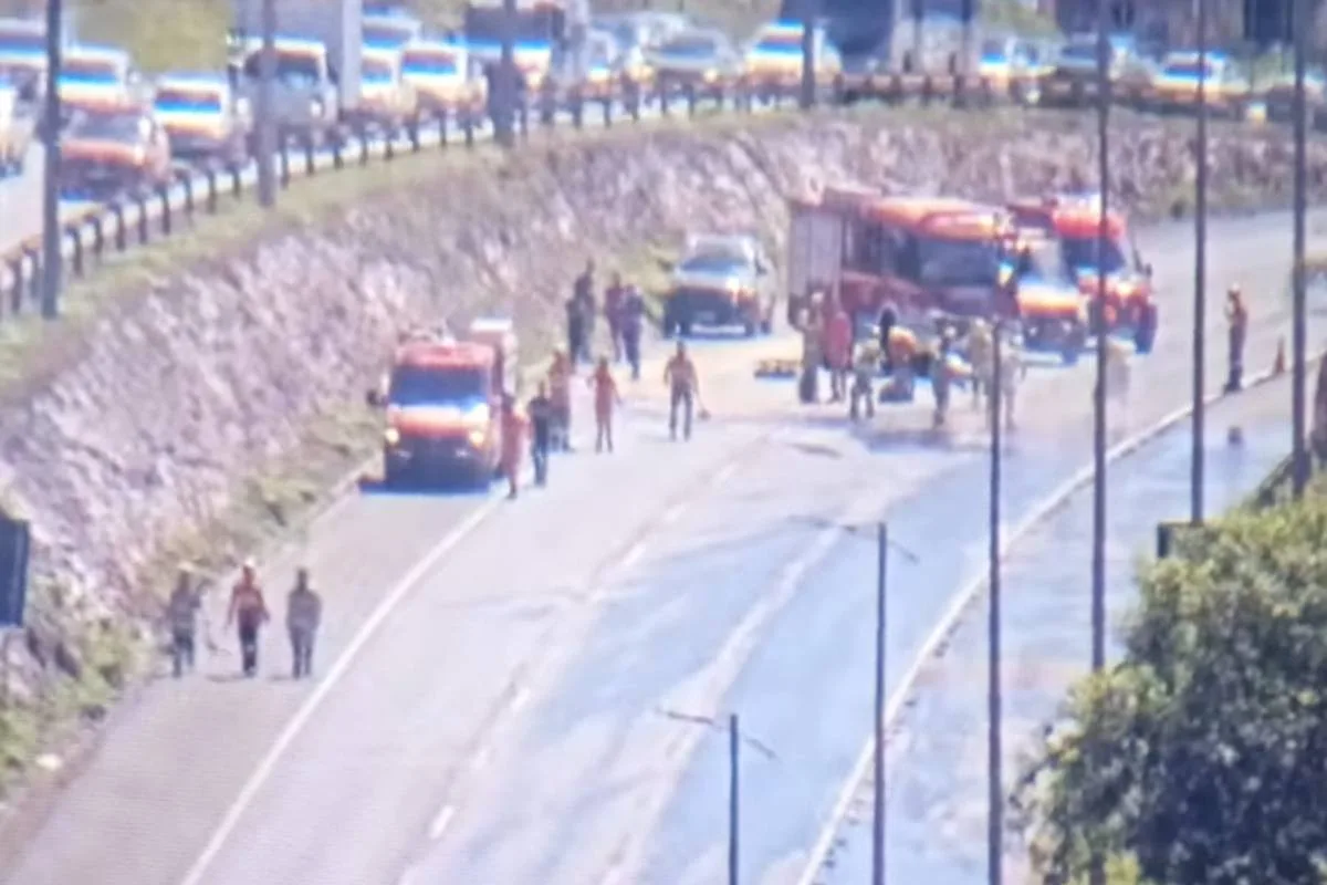 EPTG tem interdição parcial no sentido Taguatinga após derramamento de óleo na pista