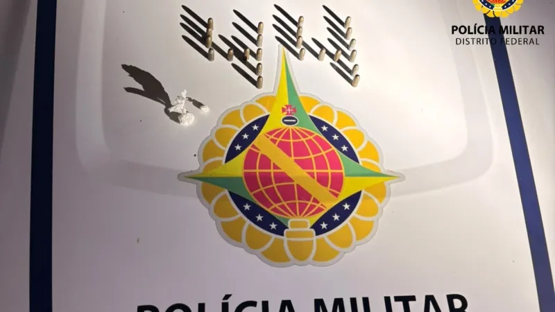 PMDF apreende 23 munições calibre .45 e drogas no Varjão do Torto; suspeitos fugiram pela mata